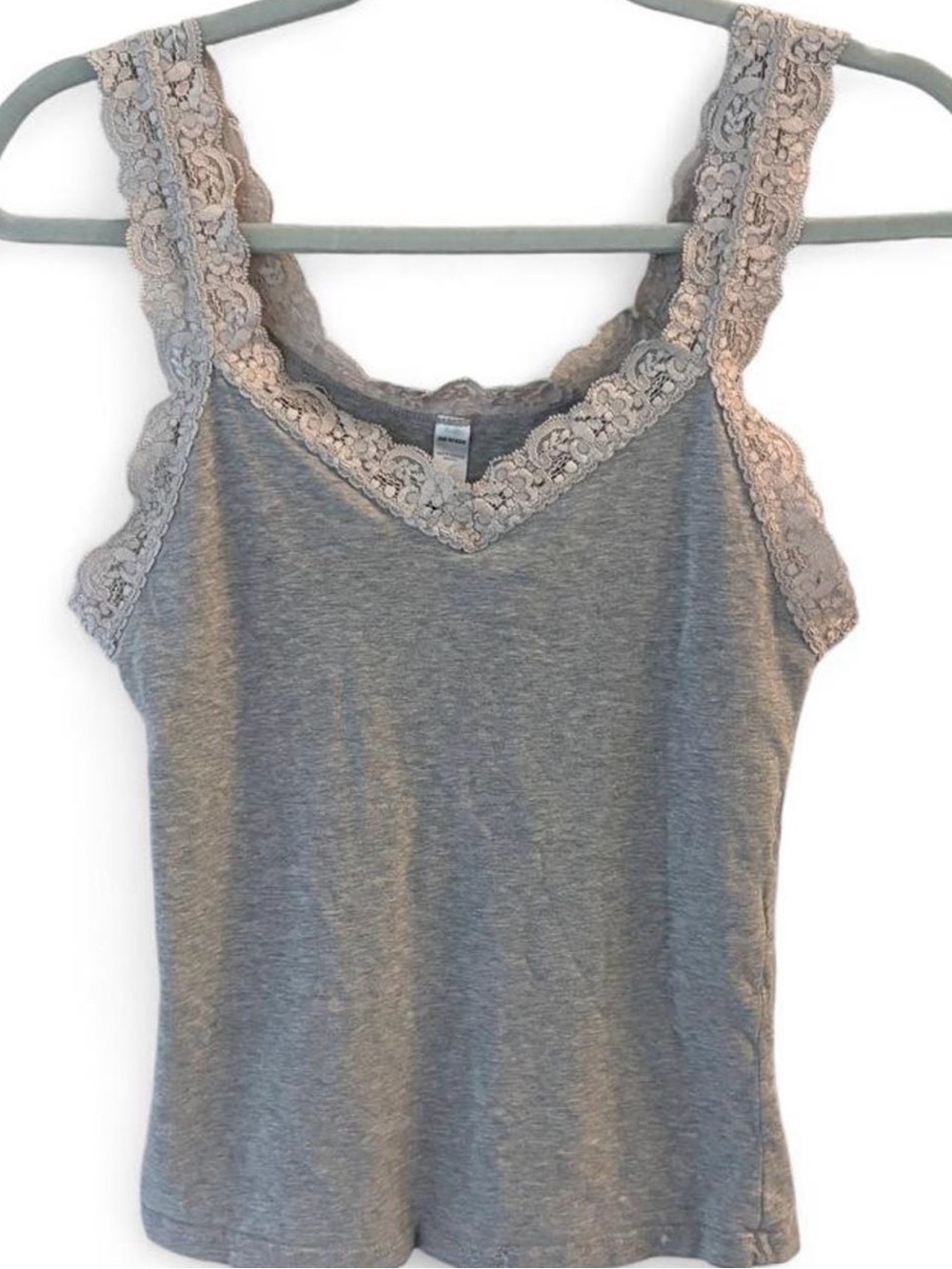 Joe Boxer Gray Lace-Trim Camisole Tank